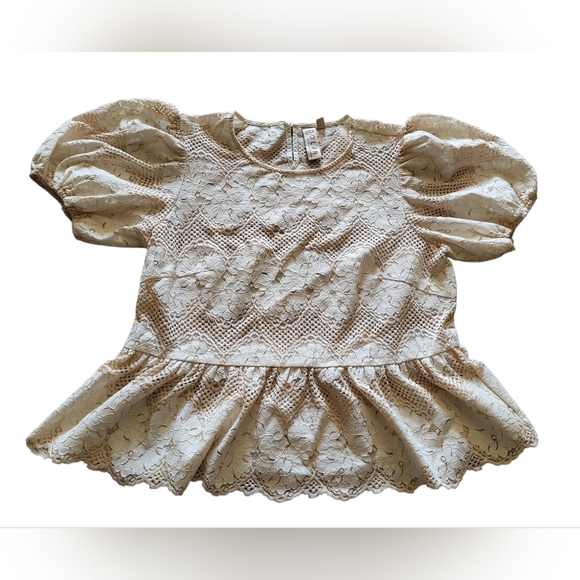 Pre-owned Anthropologie Dolan Left Coast Printed Peplum TOP Size M Boho - Picture 2 of 8